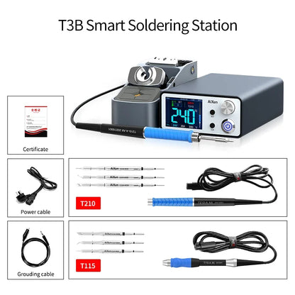 AIXUN T3A/T3B Intelligent Soldering Station – Rework Station for PCB & BGA Soldering with T115/T210/T245/T12 Tools