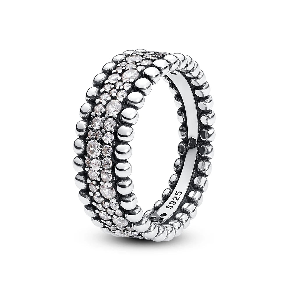 925 Sterling Silver Women’s Ring – Crown, Heart & Wishbone Design with Crystal, Rose Gold Engagement & Wedding Jewelry