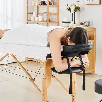 100pcs Disposable White Salon & Massage Table Covers – Breathable Non-Woven Spa & Tattoo Bedsheets