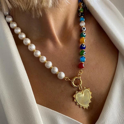 Luxury Pearl Necklace for Women - Adjustable Square Chunky Resin Statement Jewelry