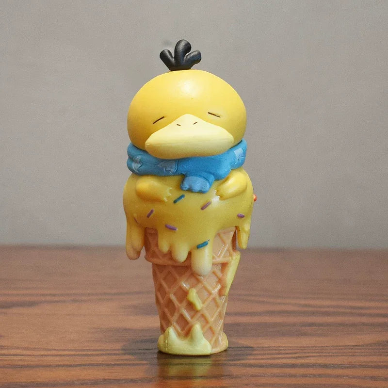 Pokémon Ice Cream Cone Blind Box Figure - Cute Psyduck and Gengar Anime Collectible Desktop Ornament Gift