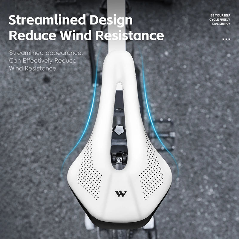 WEST BIKING Bicycle Saddle - Comfortable Hollow PU Leather Road Bike Seat Cushion for Cycling