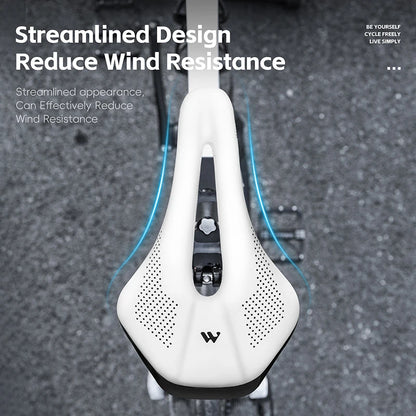 WEST BIKING Bicycle Saddle - Comfortable Hollow PU Leather Road Bike Seat Cushion for Cycling