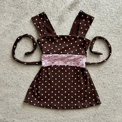 Y2K Harajuku Striped Bow Camisole Crop Top - Retro Kawaii Women's Streetwear