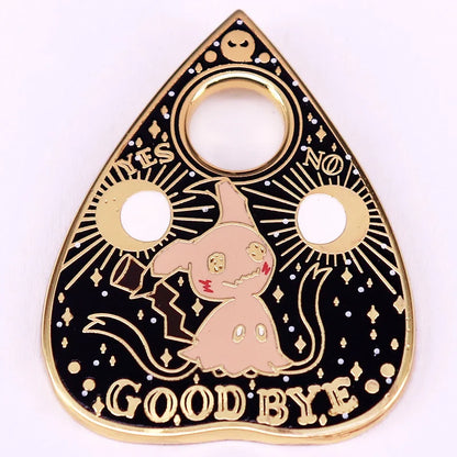 Cute Elf Ouija Planchette Pin - Witchy Divination Badge, Halloween Fashion Jewelry & Decorative Accessory