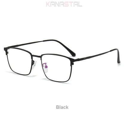 Prescription Titanium Eyeglasses - Blue Light Blocking Reading Glasses for Men & Women Myopia Optical Frames