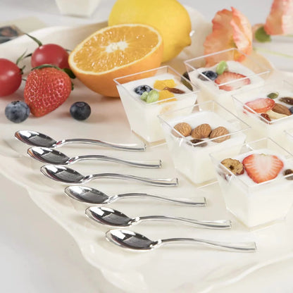 100-Pack Mini Dessert Cups - 2OZ Small Plastic Cups for Parties, Perfect for Pudding, Fruit, Ice Cream, Dessert Shooters