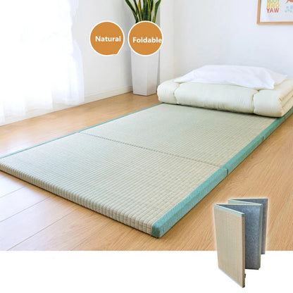 Japan Style Foldable Sleeping Mattress - Tatami Straw Mat for Home Decor & Yoga, Traditional Straw Mattress
