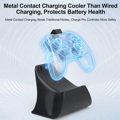 Switch 2 Pro Controller Charging Dock - Fast Charging Station with LED Indicator & Adapter