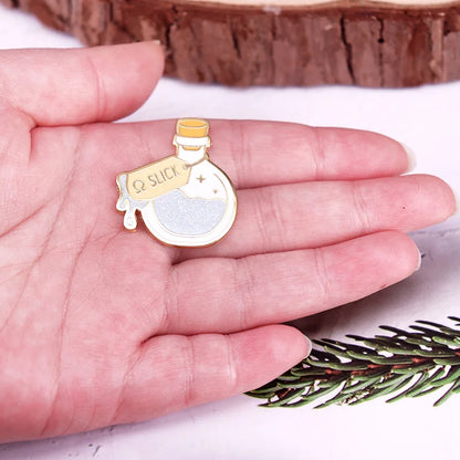 Omega Glitter Bottle Enamel Pin - ABO Novel Fanfiction Lapel Brooch for Fans