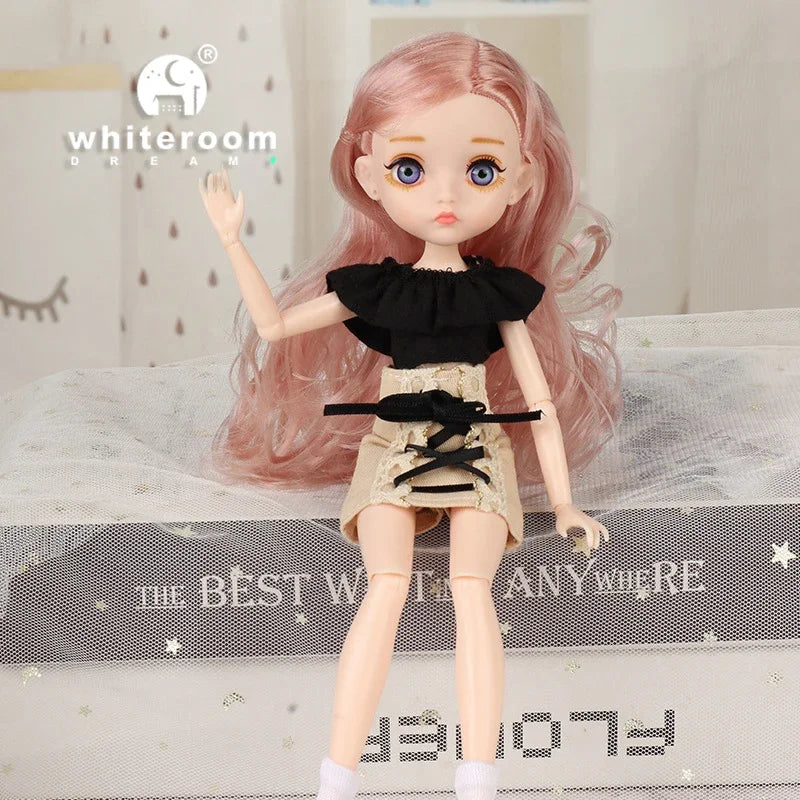 26cm BJD Doll for Girls – Purple Hair Fashion Princess with Big Eyes & Accessories Gift
