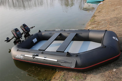 8.5ft Dinghy Boat for Adults – Widened Inflatable Fishing Kayak, Raft, Sport Boat with Paddles, Air Pump & Carry Bag