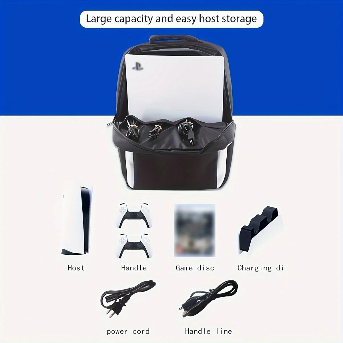 PS5 Travel Backpack - Protective Carrying Case with Storage for Console and Accessories, Compatible with Sony PlayStation 5