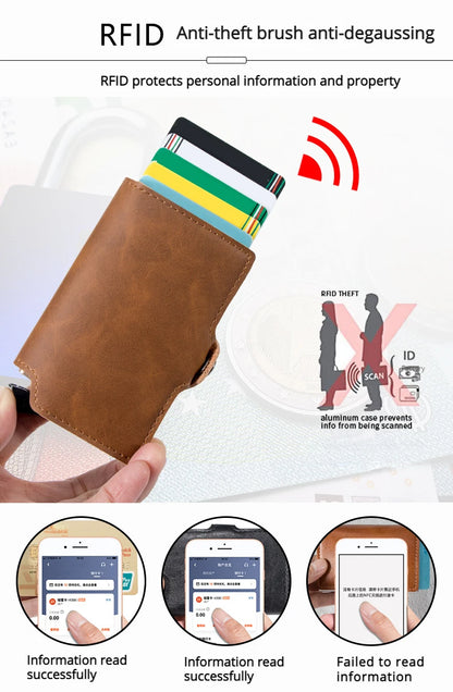 Men's Slim Wallet with Money Clip – Pop-Up RFID Blocking Credit Card Holder, Minimalist Design