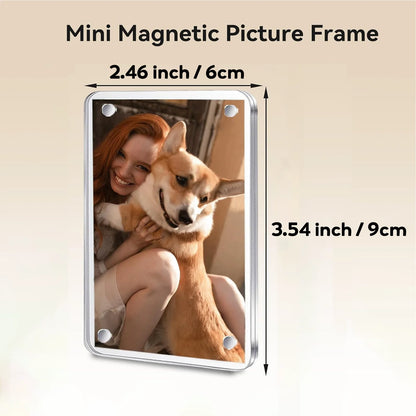 Acrylic Magnetic Photo Frames – 6x9cm Double-Sided Clear Fridge Display Frame, Home Decor Magnet (2.46x3.54 Inch)