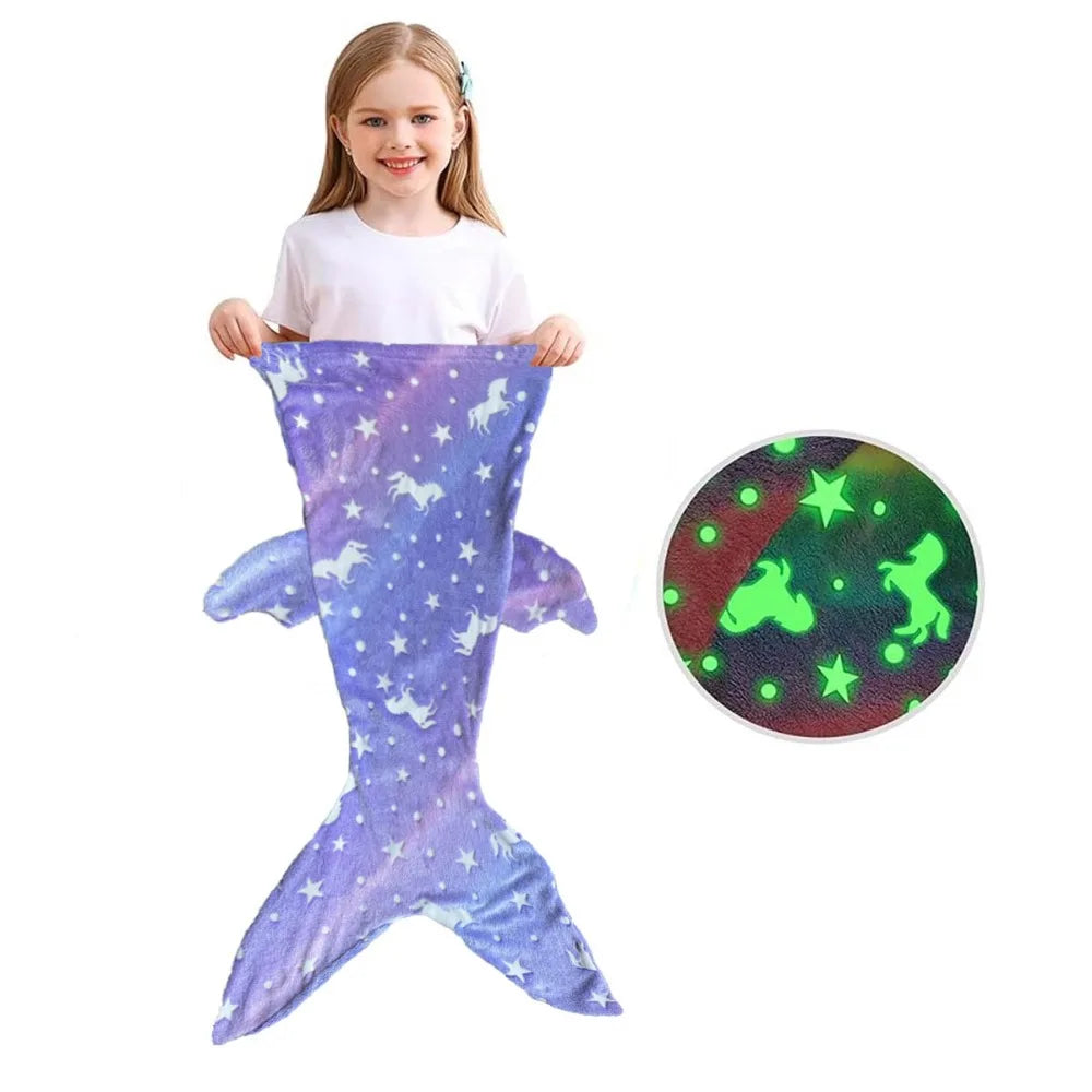 Flannel Mermaid Sleeping Bag — Soft Universal Rainbow Mermaid Tail Blanket, Cozy and Beautiful for Children
