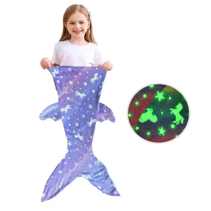 Flannel Mermaid Sleeping Bag — Soft Universal Rainbow Mermaid Tail Blanket, Cozy and Beautiful for Children
