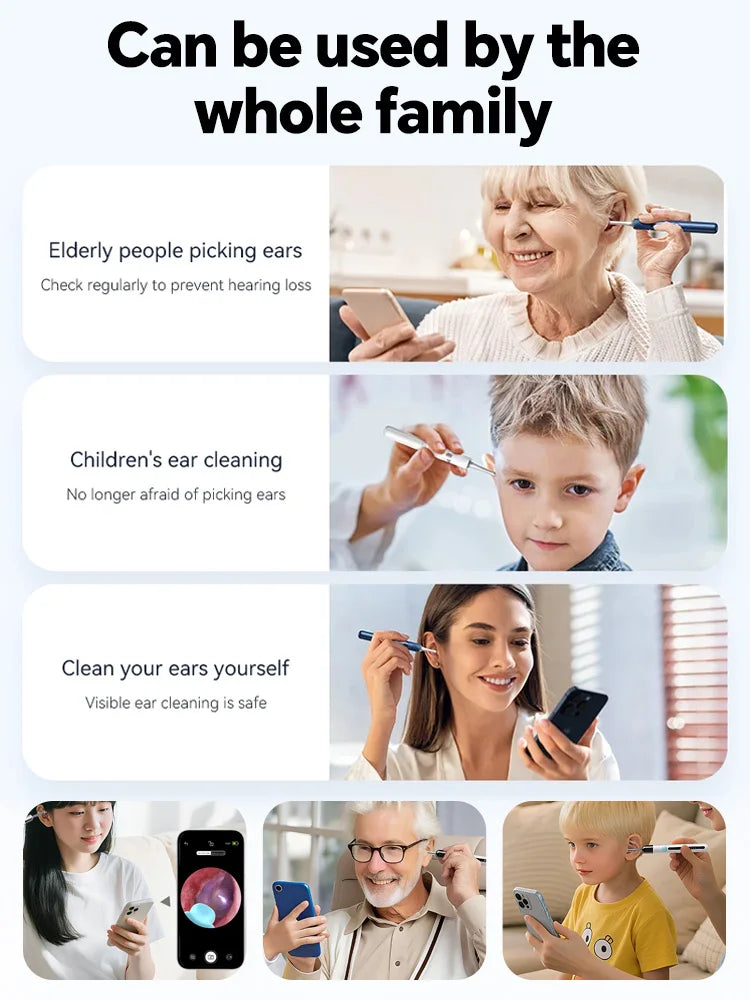 2025 Upgraded Visual Ear Wax Cleaner with Camera – Safe Earwax Removal Endoscope Tool with 5MP HD for Ear Care