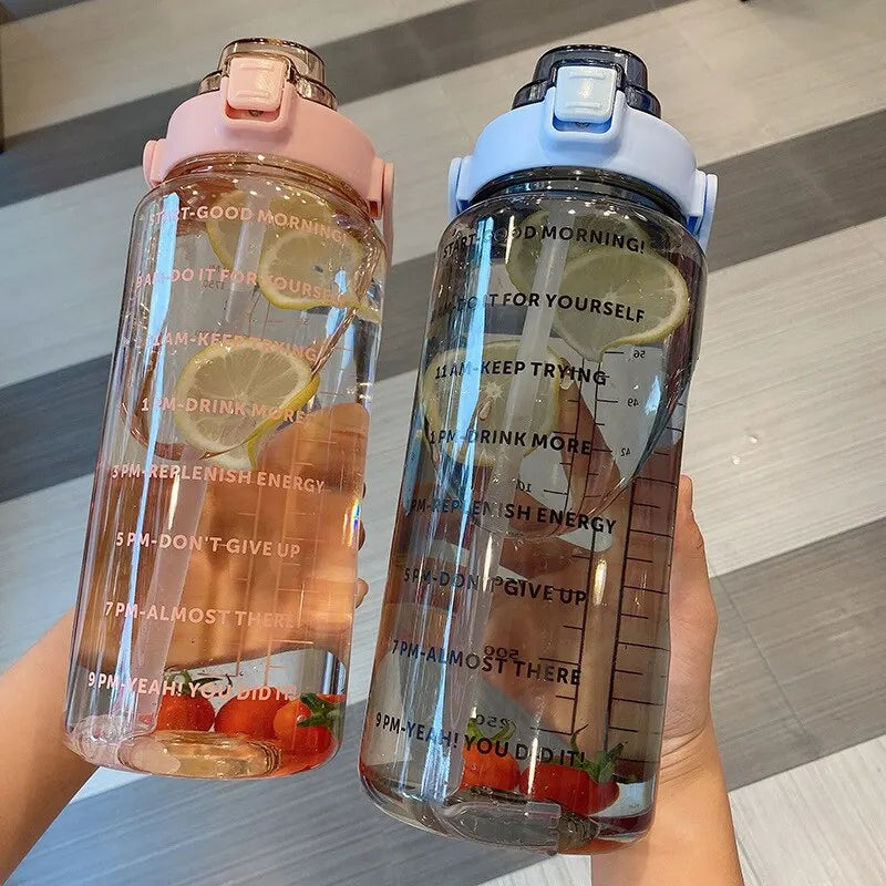 2000ml Large Capacity Plastic Straw Water Cup - Sports Water Bottle for High-Value Outdoor Camping, Drinking Tools