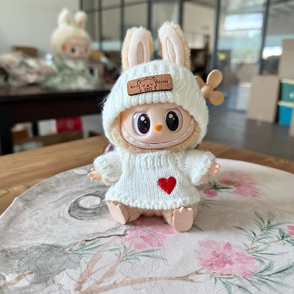 17cm Labubu Doll Clothes — Fashion Hoodies with Color Matching | Doll Accessories & Stylish Outfit
