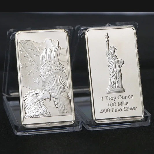 1 Troy Ounce Silver Bullion Bar Replica – Collectible Coins from Various Countries, Gift Copy