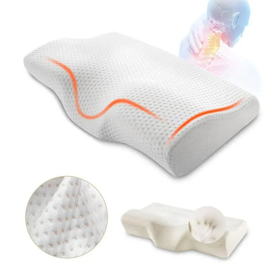 Memory Foam Orthopedic Pillow – Butterfly-Shaped Neck Protection with Slow Rebound for Cervical Health