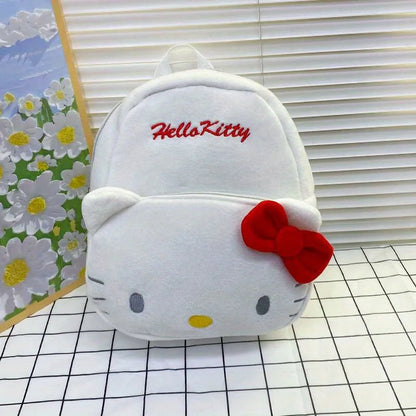 Kuromi Cinnamoroll & My Melody Plush Backpack – Adorable Large-Capacity Kawaii Design, Soft Cartoon Character Bag