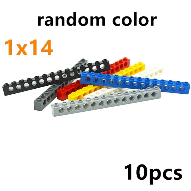 Technical Building Block Long Beam with Holes – Thick MOC Studded Bricks Compatible with 3703, 32018, 3895, 2730, 3894, 3701, 3700