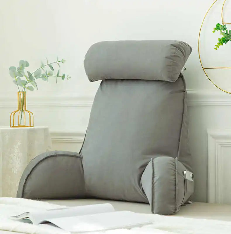 Triangle Reading Pillow – Cooling Latex Wedge Cushion, Removable & Washable Backrest for Sofa & Bed