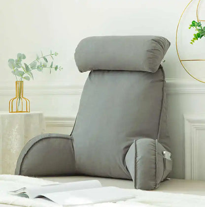 Triangle Reading Pillow – Cooling Latex Wedge Cushion, Removable & Washable Backrest for Sofa & Bed