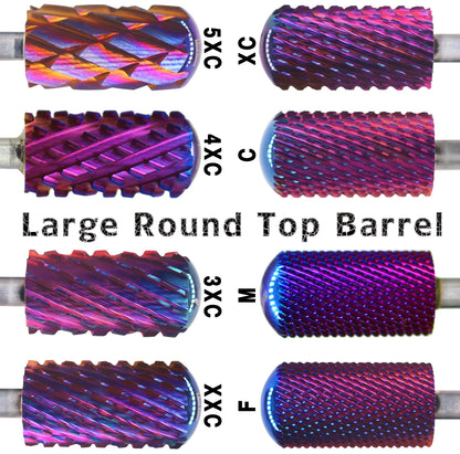 RolinStar 6.6 Purple Tungsten Carbide Nail Drill Bit – Dual-Hand Use, Large Round Top Barrel for Powder Removal
