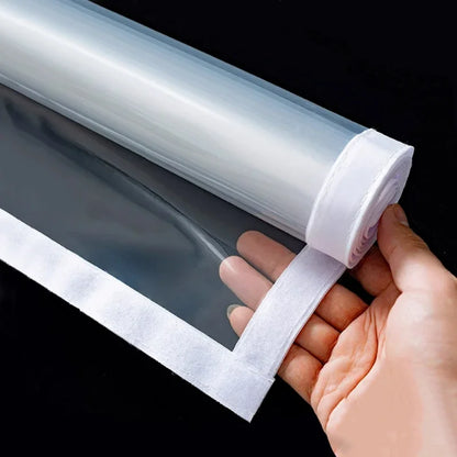 Winter Insulated Window Curtains – Thick Transparent Plastic, Windproof & Cold-Proof Sealing Screens