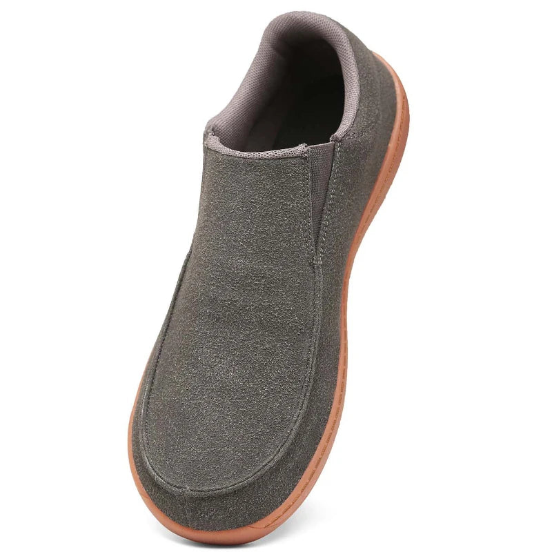 Fujeak Men’s Casual Loafers — Plus Size Non-Slip Wide Sneakers, 2024 Vulcanized Barefoot Shoes