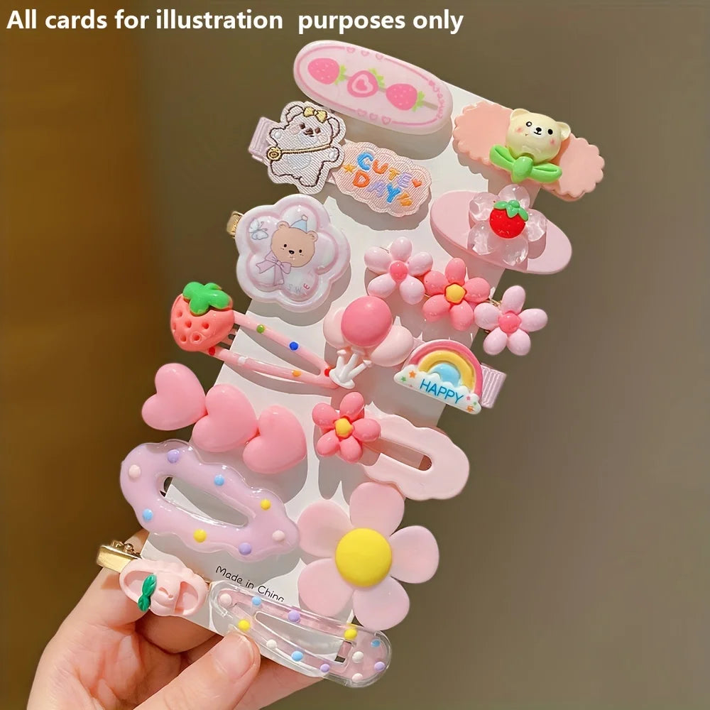 14-Piece Sweet Pink Hairpins - Cute Versatile Hair Accessories for Girls, Everyday Styling & Special Occasions
