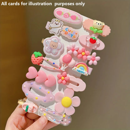 14-Piece Sweet Pink Hairpins - Cute Versatile Hair Accessories for Girls, Everyday Styling & Special Occasions
