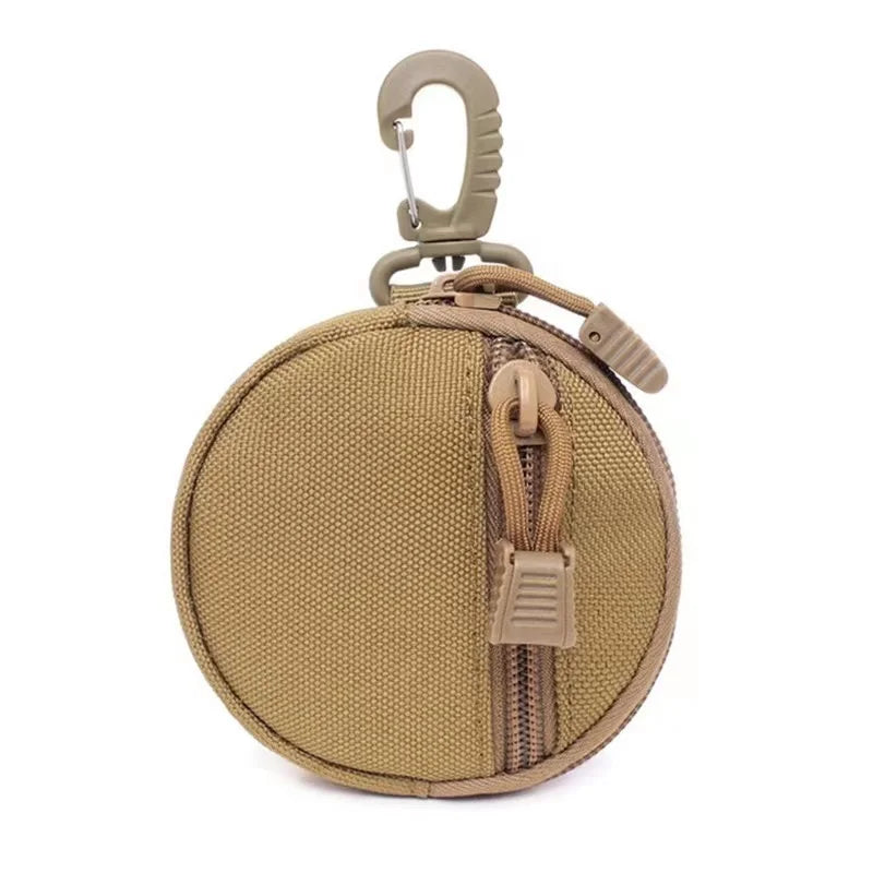 Outdoor Triangular Buckle Earphone Bag – Portable Circular Case for U Disk & Earphone Protection