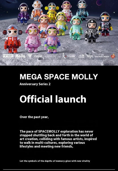 Popmart Mega Collection Space Molly 2.0 Blind Box – 100% Anniversary Replica Guess Package Collectible Figures