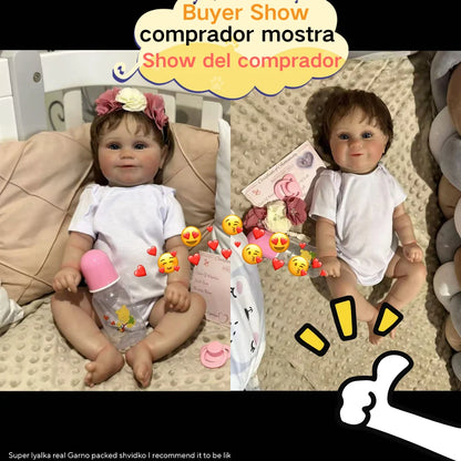 MRB 50cm Full Vinyl Reborn Doll Maddie – Waterproof Lifelike Girl Doll with Hand-Painted Veins, Christmas Gift