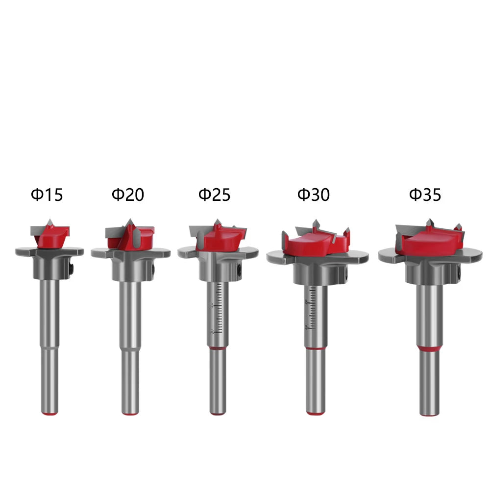 Adjustable Positioning Hole Saw Kit - 15-35mm Hinge Hole Opener Woodworking Carbide Drill Bits Set