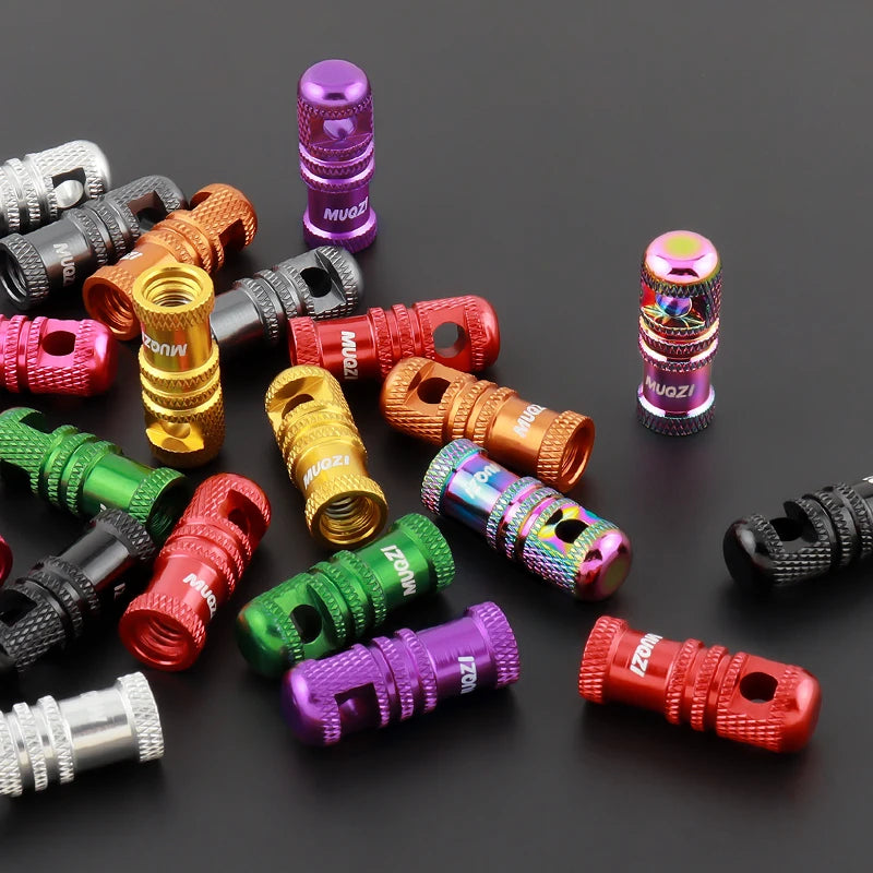 MUQZI 2/4PCS Presta Valve Caps with Core Remover — MTB Tubeless Tire Valve Stem Accessories
