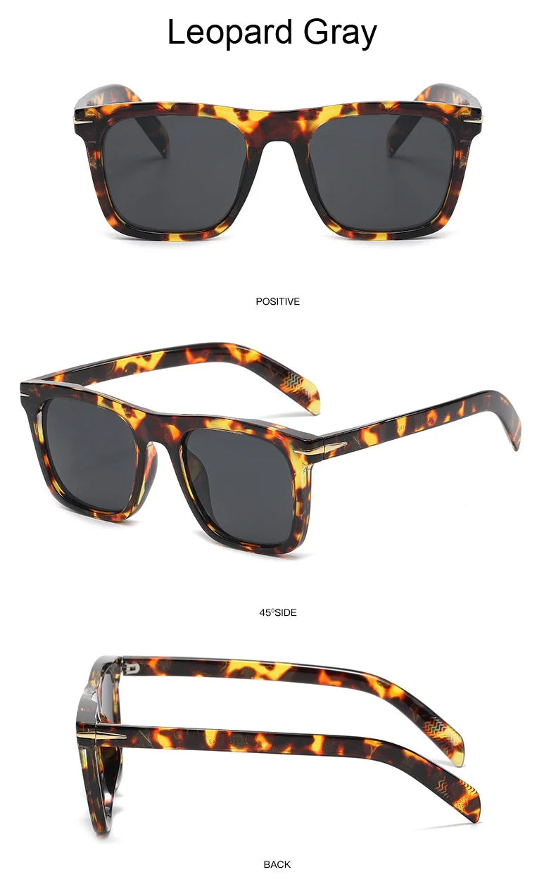 Vintage Square Sunglasses for Men – Classic Retro Gradient Designer Shades