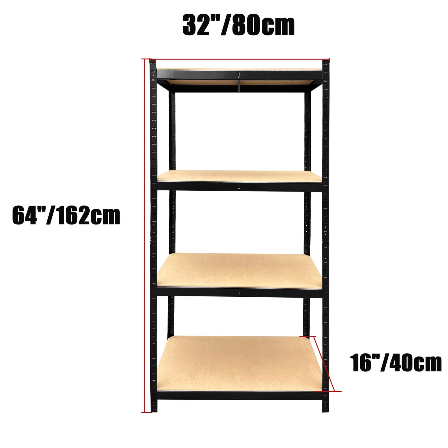 150-200CM Heavy Duty Garage Storage Shelves – 1929LBS Load, Adjustable 4/5 Tier Metal Racking for Home & Warehouse