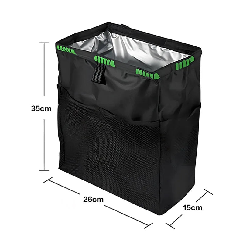 Waterproof Foldable Car Trash Can - Large Capacity Hanging Waste Bin & Vehicle Organizer