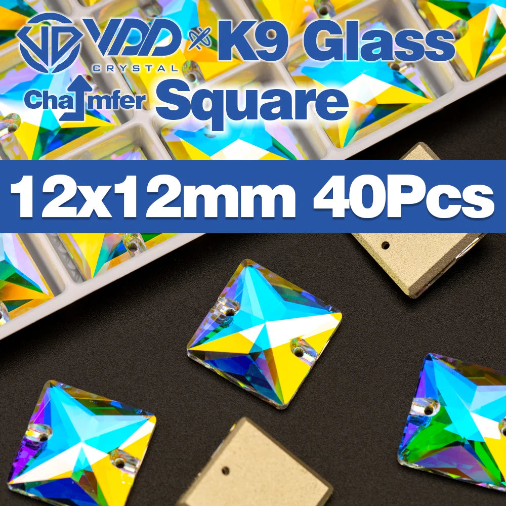 AAAAA K9 Glass Sew-On Rhinestones - AB Crystal Flatback Stones for Wedding Dress & Clothing Accessories