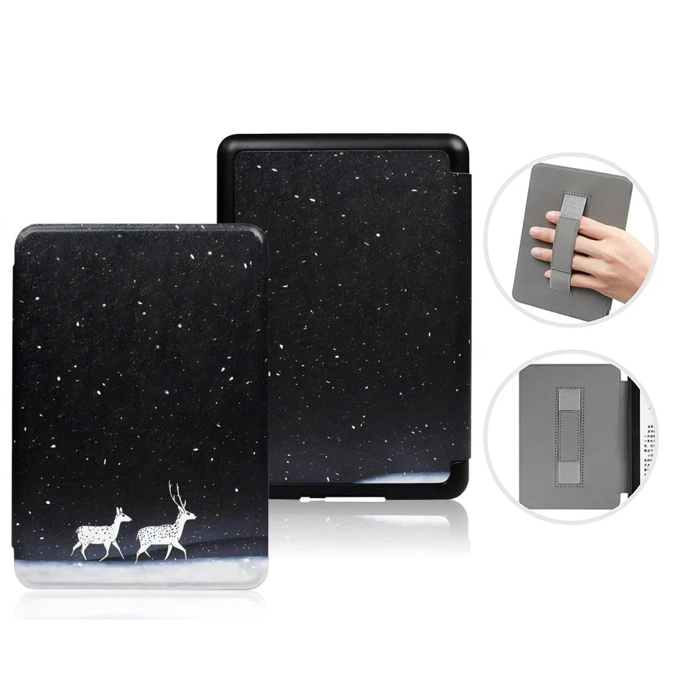 6" Kindle 11th Generation 2024 Case | PU Leather Ebook Cover with Hand Strap & Auto Wake Sleep