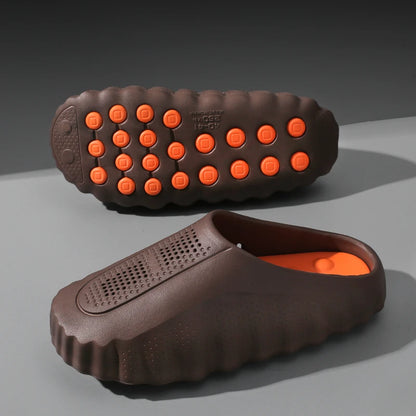 Men’s Outdoor Slide Sandals - Soft Thick Sole Breathable Non-Slip Summer Slippers