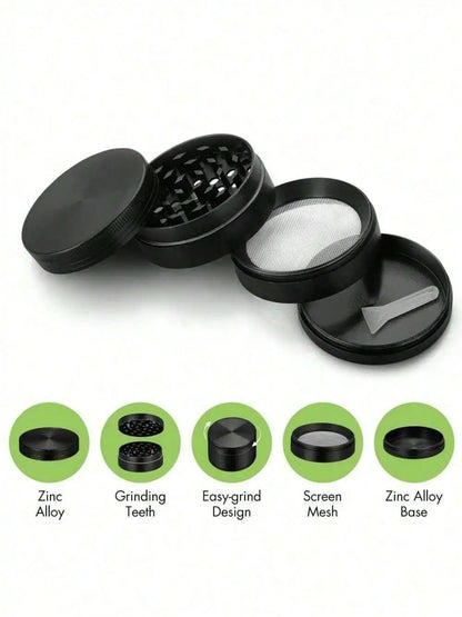 2-Inch 4-Layer Metal Herb Grinder — Manual Spice, Pepper & Tobacco Mill for Smoking Accessories