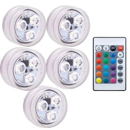 3LED RGB Submersible Underwater Night Lamp – Battery Operated Pool, Garden, Wedding & Party Light for Vases & Bowls