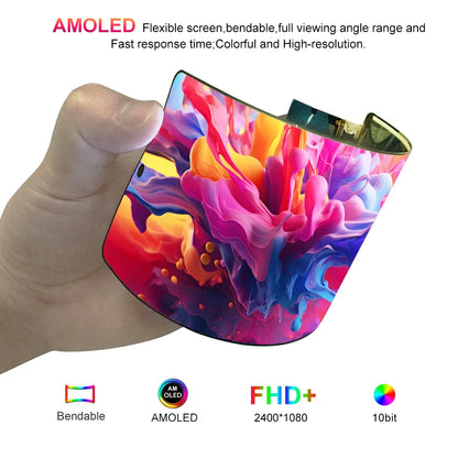 6.67 Inch Flexible AMOLED Display - 2K 2400x1080 Rollable Curved Screen for Raspberry Pi, AI Robots & Smart Wearables