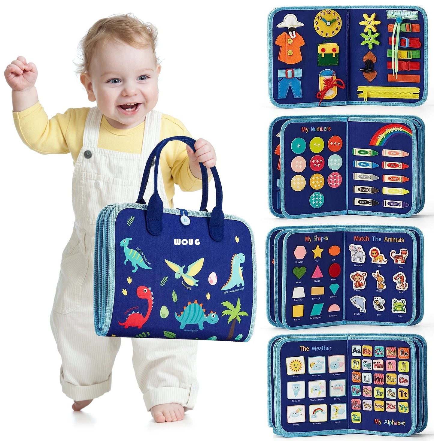 Montessori Busy Book – Portable Educational Toy for Toddlers, Travel Activity Board, Fine Motor Skills & Early Learning